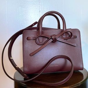 Mansur Gavriel Mini Mini Sun Bag in Burgundy Calf